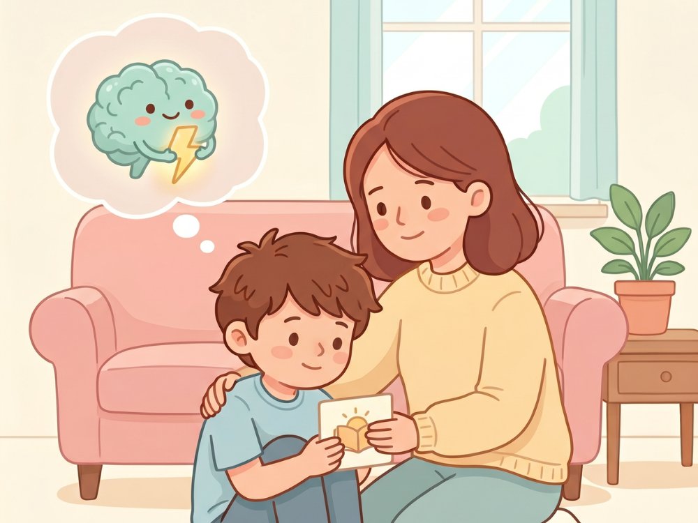Un parent et son enfant préparant ensemble les bons réflexes, au calme